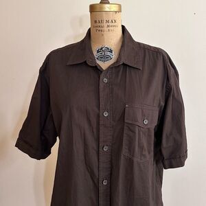 Northwest Territory Dark Brown Collared Casual S/S Shirt Size Large